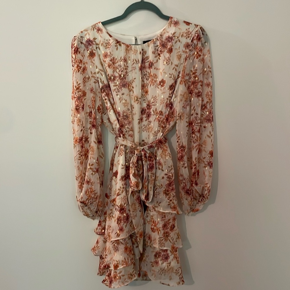 Women’s chiffon tie waist long sleeve dress